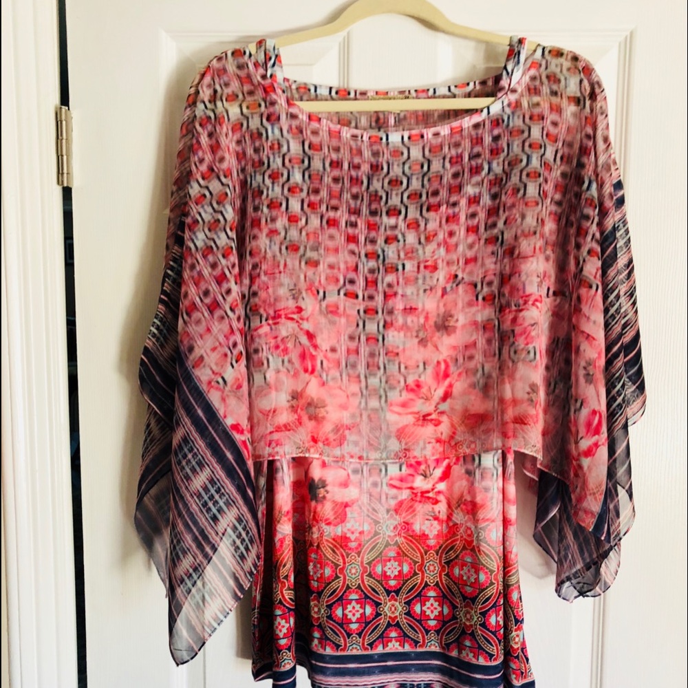 NEW Gorg Plus Size 2 pc Tank/Sheer Tunic